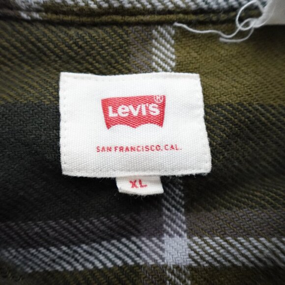 Levi's Plaid Flannel Shirt Men's XL 100% Cotton Tartan Buffalo Lumberjack - Picture 4 of 13